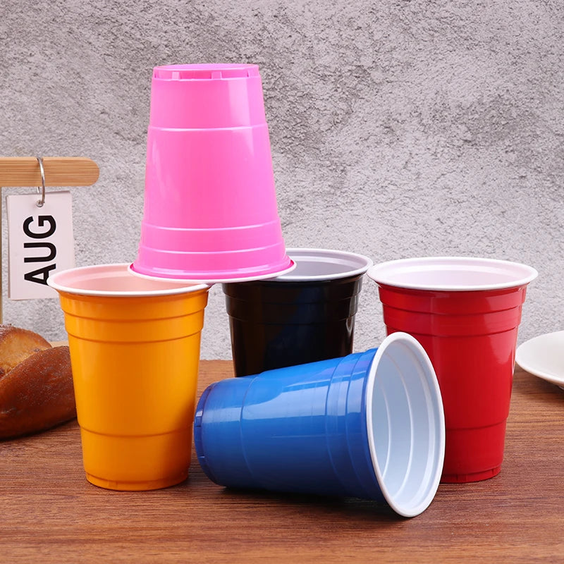 〔CC11〕10Pcs Multiple 16OZ Plastic Cups Drinking Cups Disposable Cups  Water Cups For Graduation Ceremonies Beverages Drinks