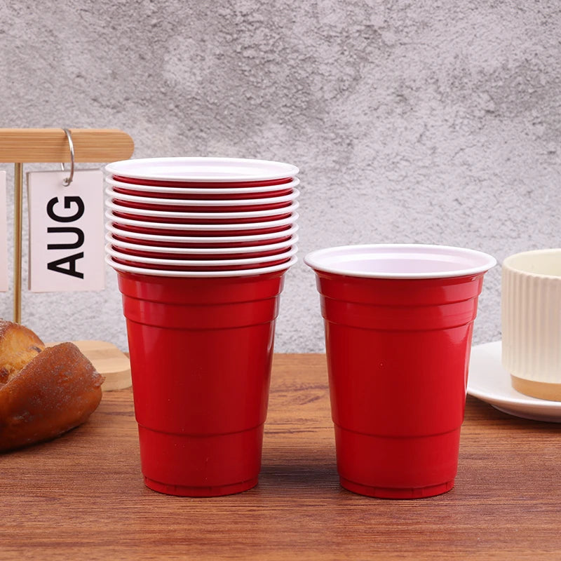 〔CC11〕10Pcs Multiple 16OZ Plastic Cups Drinking Cups Disposable Cups  Water Cups For Graduation Ceremonies Beverages Drinks
