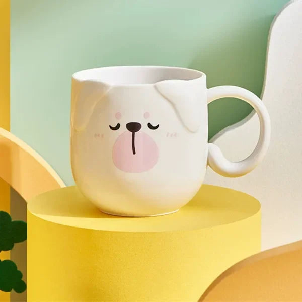 Cute Plastic Cups Cartoon Toothbrush Gargle Cup Creative Cat Dog Mouthwash Cup Wash Brush Cups Household Bathroom Supplies