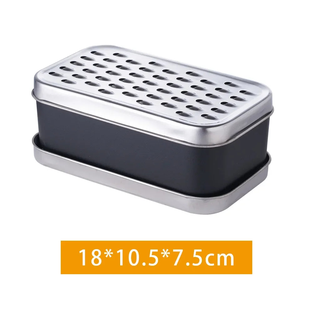 DecorBites Double-Sided Cheese Grater & Shredder with Container Lid