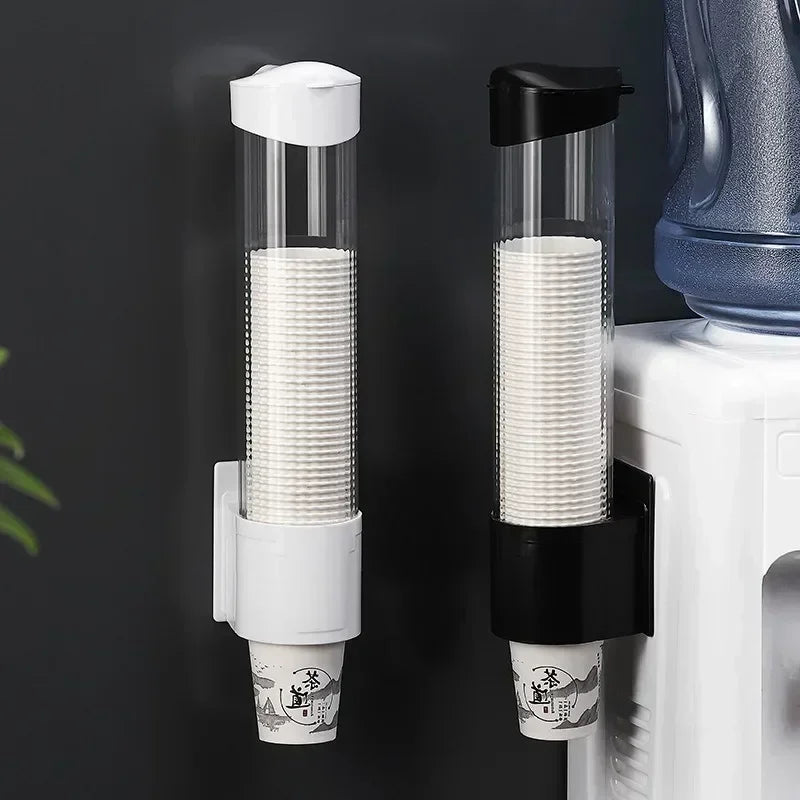 プラスチック製使い捨て紙コップディスペンサー 壁掛けウォーターディスペンサーコップホルダー コップコンテナ 紙コップフレーム 家庭用整理用品