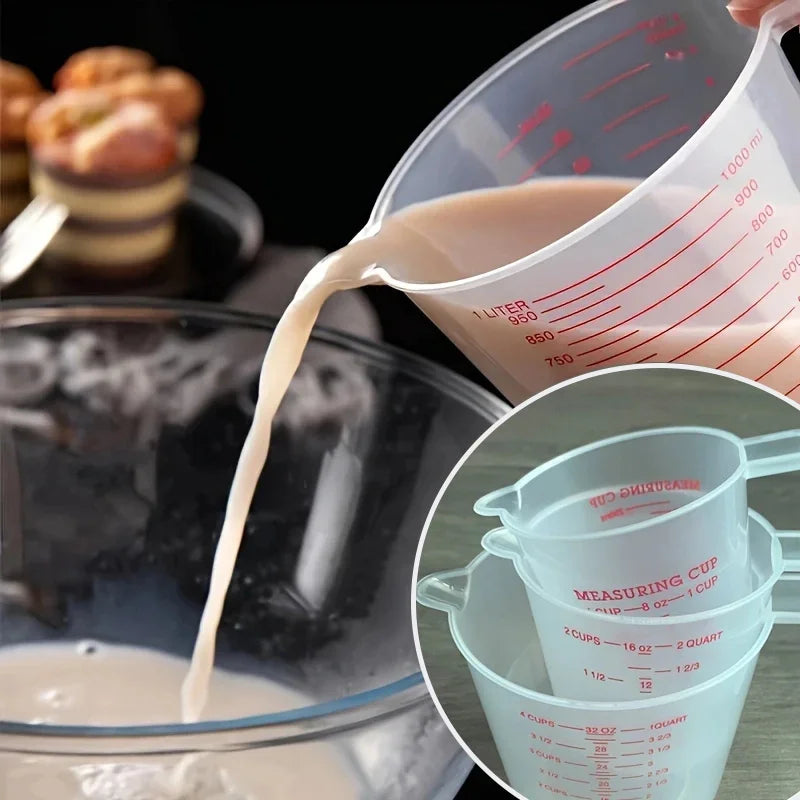 250/500/1000ml Plastic Measuring Cups Weighing and Measuring Tools Highly Transparent Measuring Cups with Scale Kitchen Baking