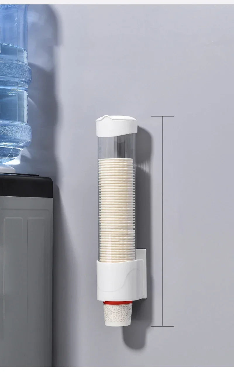 プラスチック製使い捨て紙コップディスペンサー 壁掛けウォーターディスペンサーコップホルダー コップコンテナ 紙コップフレーム 家庭用整理用品