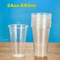 50PCS Disposable Plastic Cups with Lid Takeaway Ice Coffee Cold Drink Water Cups Takeout Transparent Cups for Shop Picnic Party
