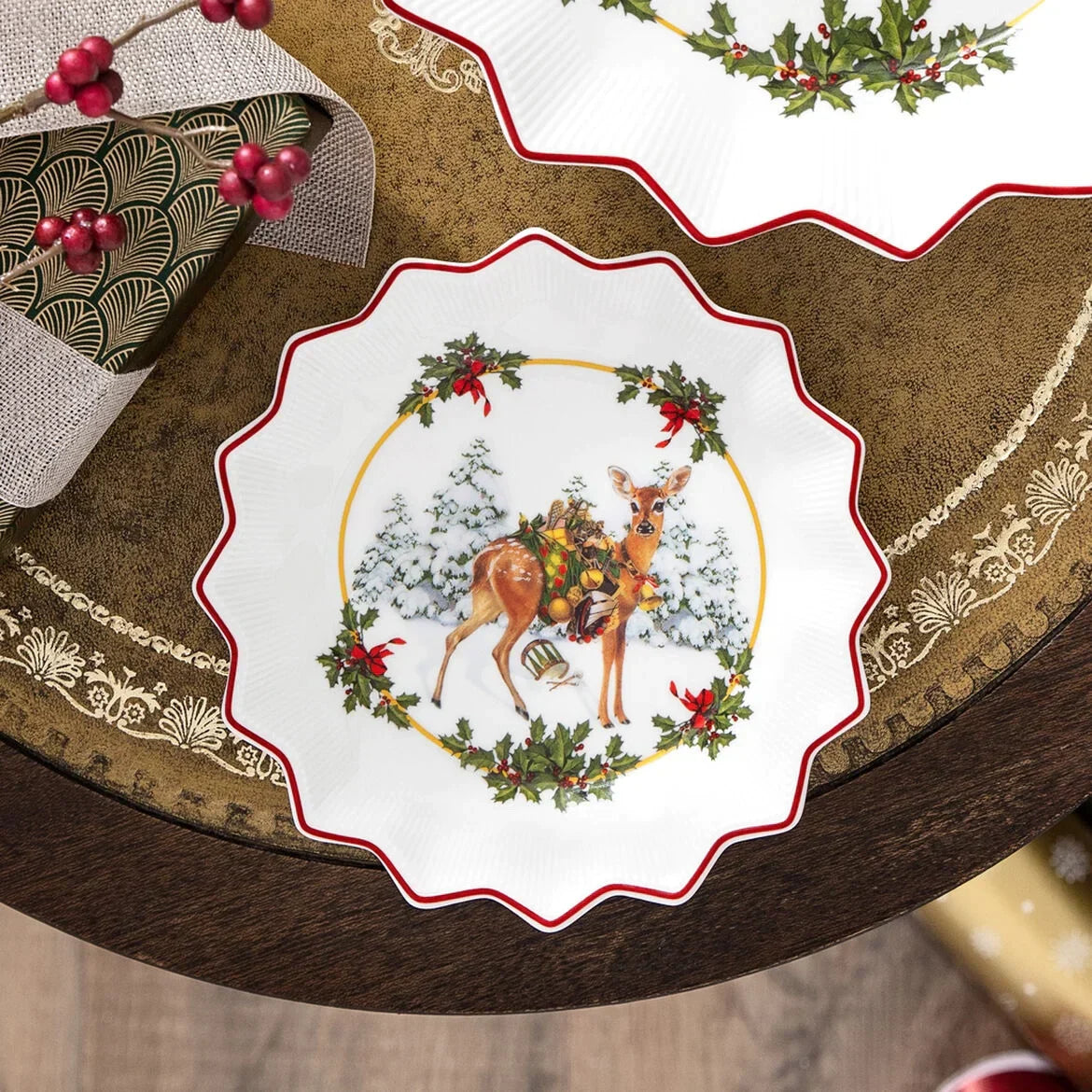 DecorBites™ Weihnachtsgeschirr-Set: Teller, Tablett, Tassen, Schalen und Schüsseln