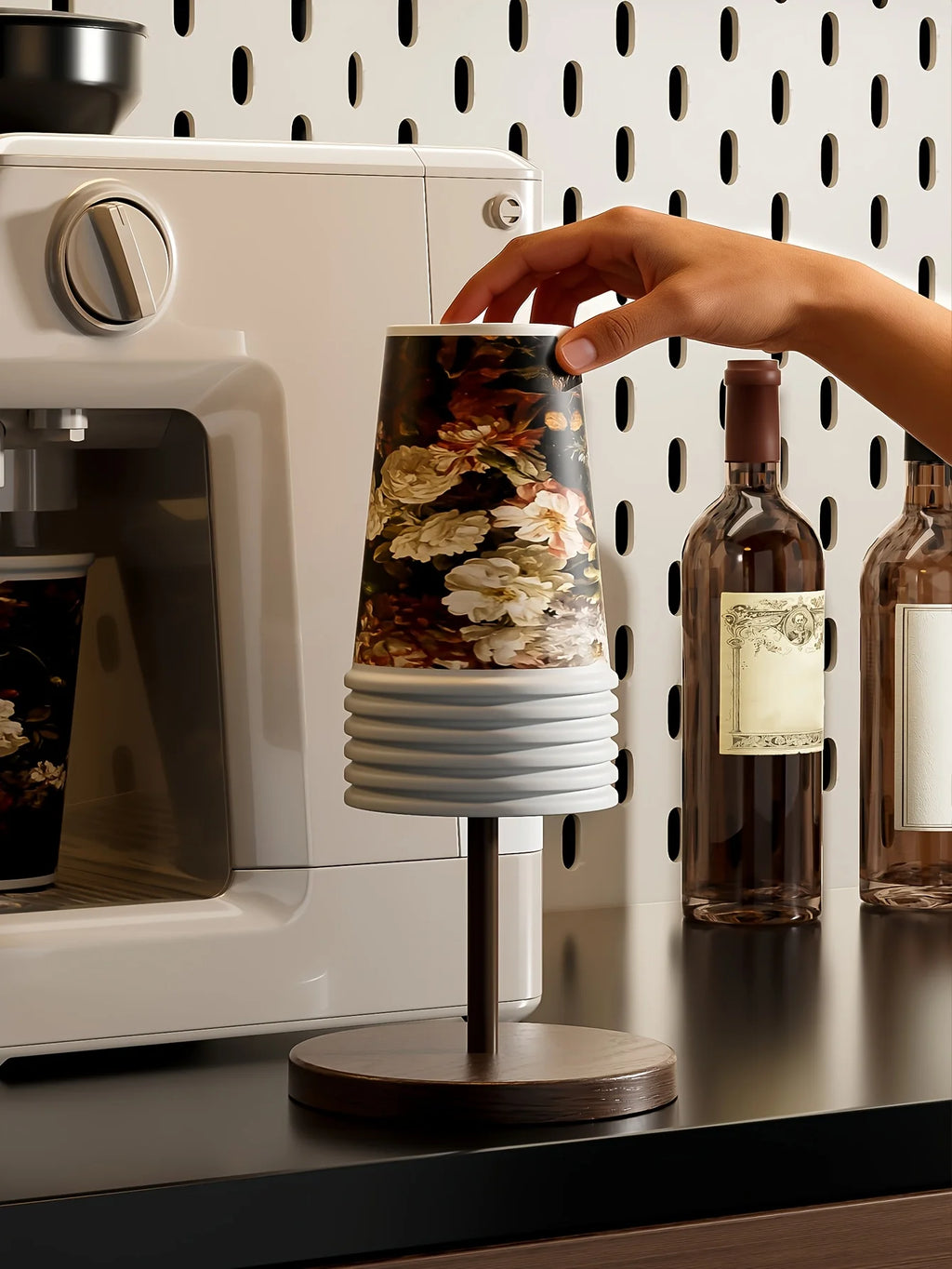 Plastic Creative Round Cup Holde,Suitable for Storing Disposable Paper Cups on Counters and Tabletop,As Well As Outdoor Utensils