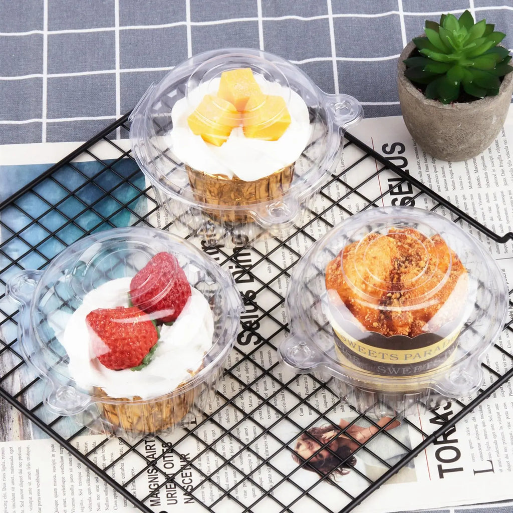 100pcs Disposable Plastic Dessert Cups With Lid for Pudding Cake Jelly Ice Cream Bowls Cups Home Parties Takeout Food Container