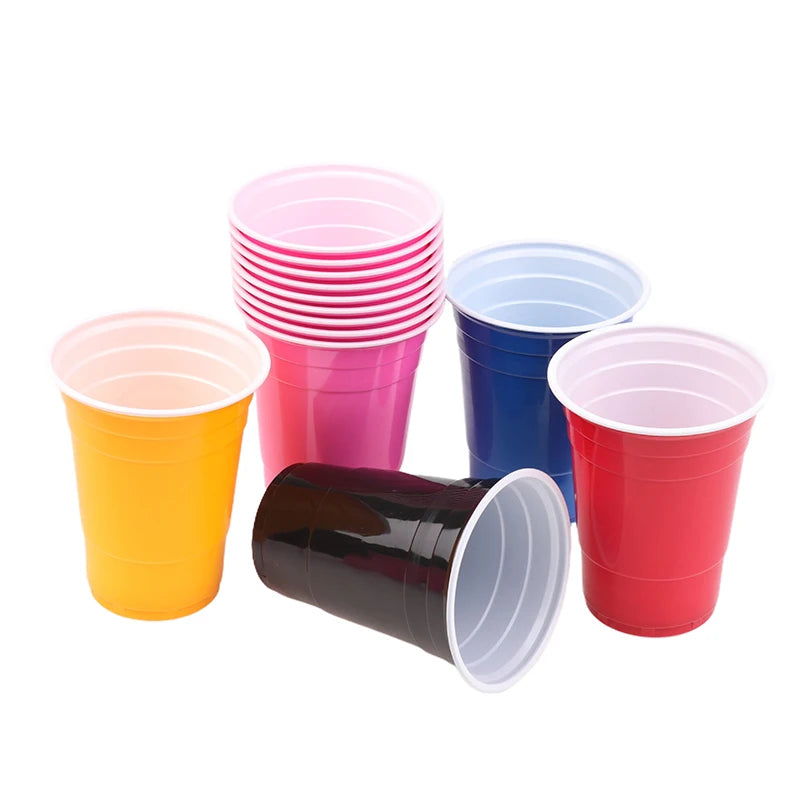 〔CC11〕10Pcs Multiple 16OZ Plastic Cups Drinking Cups Disposable Cups  Water Cups For Graduation Ceremonies Beverages Drinks