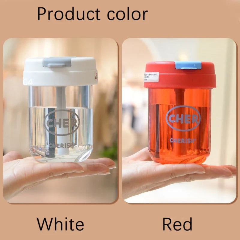 Summer Plastic Water Cup Practical and Compact for Students and White-collar Workers Double-drinking Water Cup with Straw