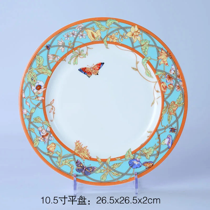 DecorBites™ Knochenporzellan-Geschirrset: Teller, Teetasse, Untertasse, Tablett, Kaffeegeschirr, Küchen-Esszimmer