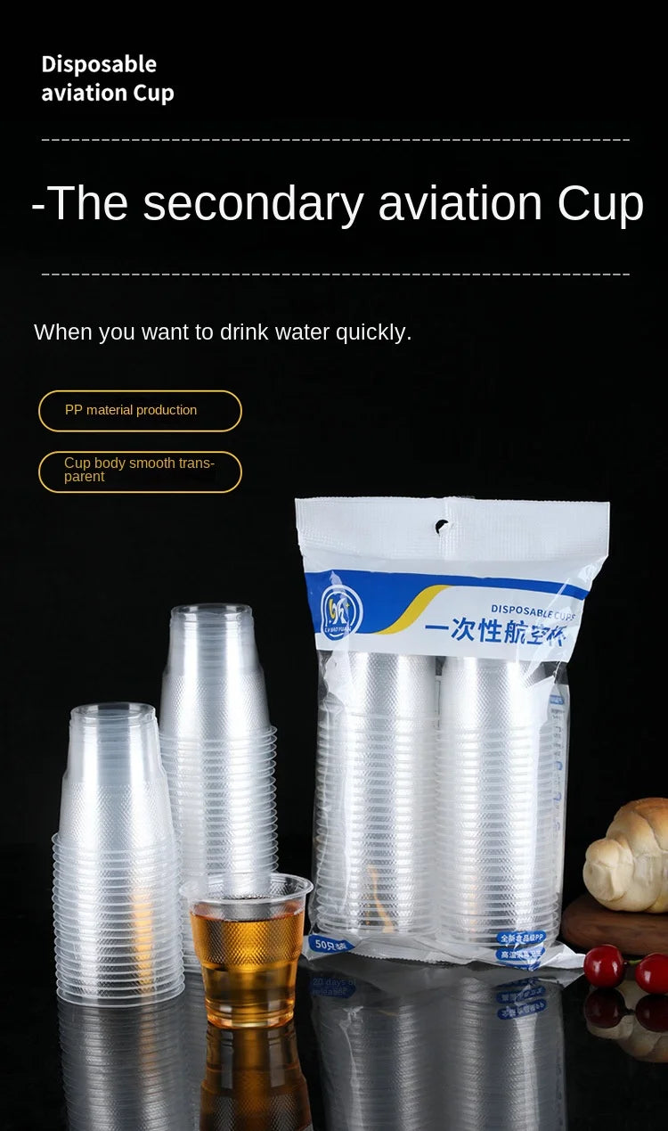25/50pcs New Disposable Transparent Plastic Cup Outdoor Picnic Birthday Kitchen Party Tableware 160/170/200ml Cups Supplies Bar