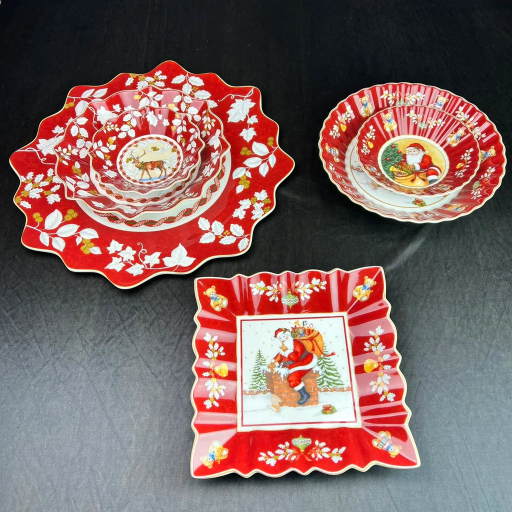 DecorBites™ クリスマス食器セット：プレート、トレイ、マグカップ、ボウル、大皿