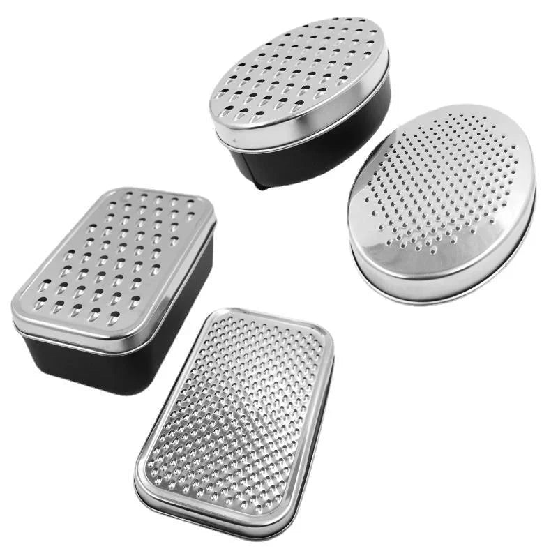 DecorBites Double-Sided Cheese Grater & Shredder with Container Lid