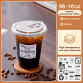 NEW 10PCS Clear Plastic Cup With Strawless Lids Disposable Cups For Iced Coffee Or Juice Party Smoothie Milkshake Cold Drinks