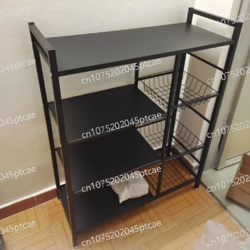 Rack Movable Snack & Grocery Holder Bathroom Storage Solution Multi-Tier Kitchen Storage Shelf Freestanding Vegetable Organizer