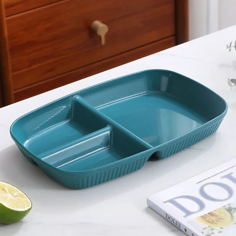 DecorBites 3-Compartment Divided Diet Plate – Microwave Safe