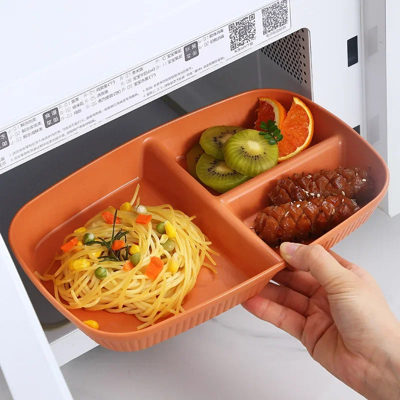 DecorBites 3-Compartment Divided Diet Plate – Microwave Safe