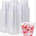 100 Pack 9 oz Clear Plastic Cups, 9 Ounce Disposable Plastic Drinking Cups, Crystal Clear PET Plastic Cups for Parties, Wedding