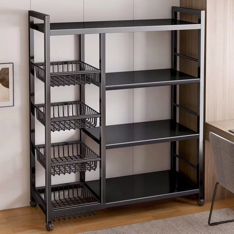 Rack Movable Snack & Grocery Holder Bathroom Storage Solution Multi-Tier Kitchen Storage Shelf Freestanding Vegetable Organizer