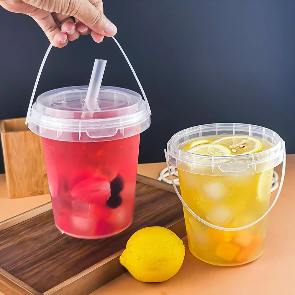Plastic Cups with Lid and Straw,Disposable Coffee Cups with Lids for Iced Coffee,Smoothie,Milkshake,Cold & Hot Drinks, Sturdy