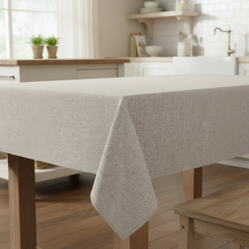 Laura Ashley Harper Fabric Tablecloth 60x84" – Taupe