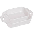 2-Piece Ceramic Stoneware Casserole Dish Set – White Bakeware