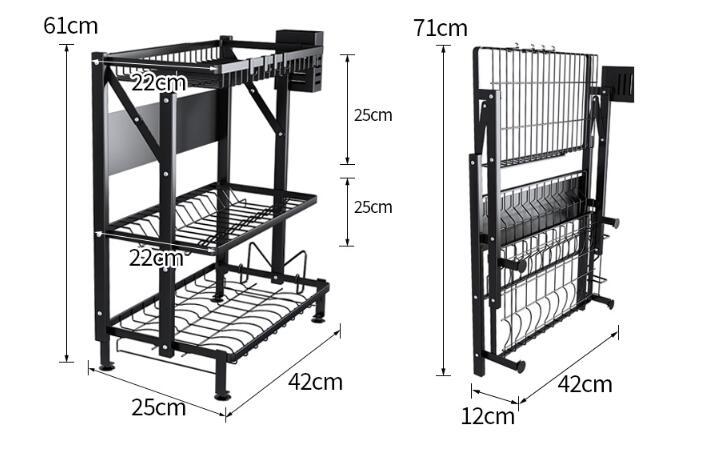 Stainless Steel Integrated Dish Rack