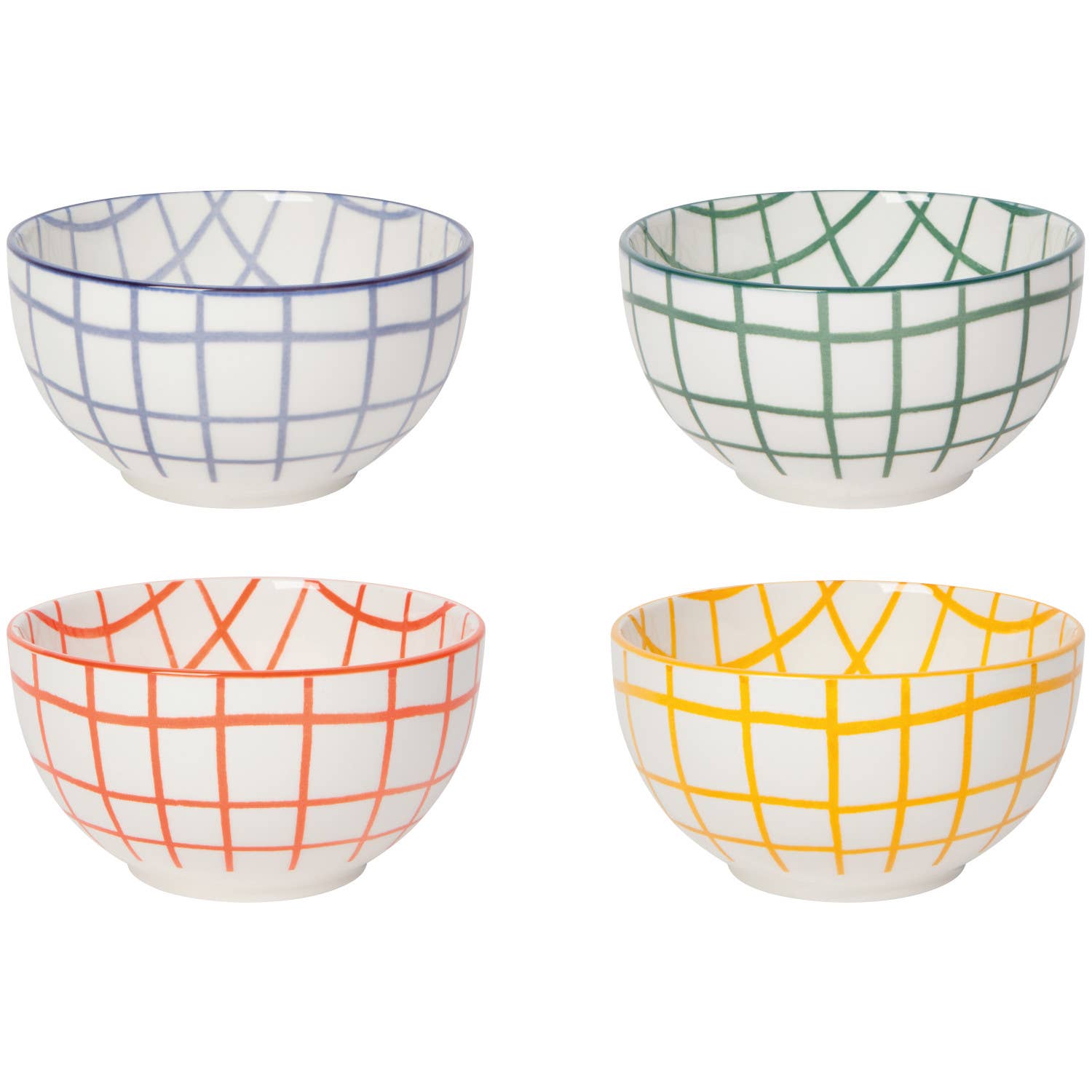 Wobbly Check Bowls – Colorful Ceramic Serving Bowls