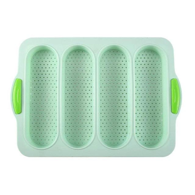 4-Grid Silicone Baguette Baking Mould – Non-Stick Bread & Loaf Pan