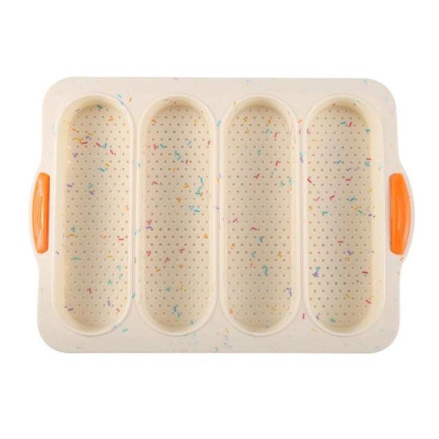 4-Grid Silicone Baguette Baking Mould – Non-Stick Bread & Loaf Pan