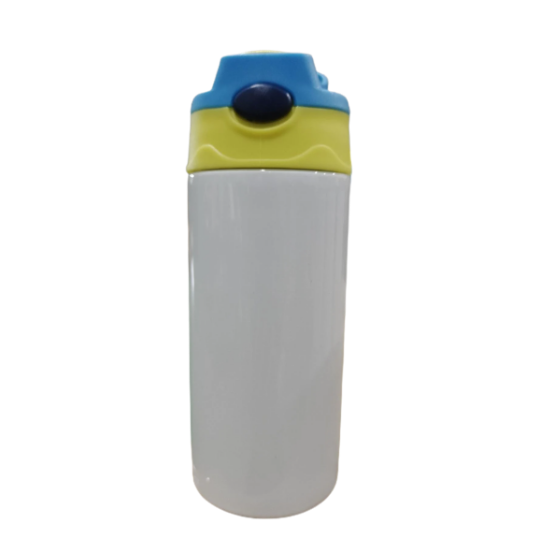 12oz Leere Sublimations-Trinklernbecher, weiß, gerader Edelstahl-Trinkbecher, Sportwasserflaschen mit Griff