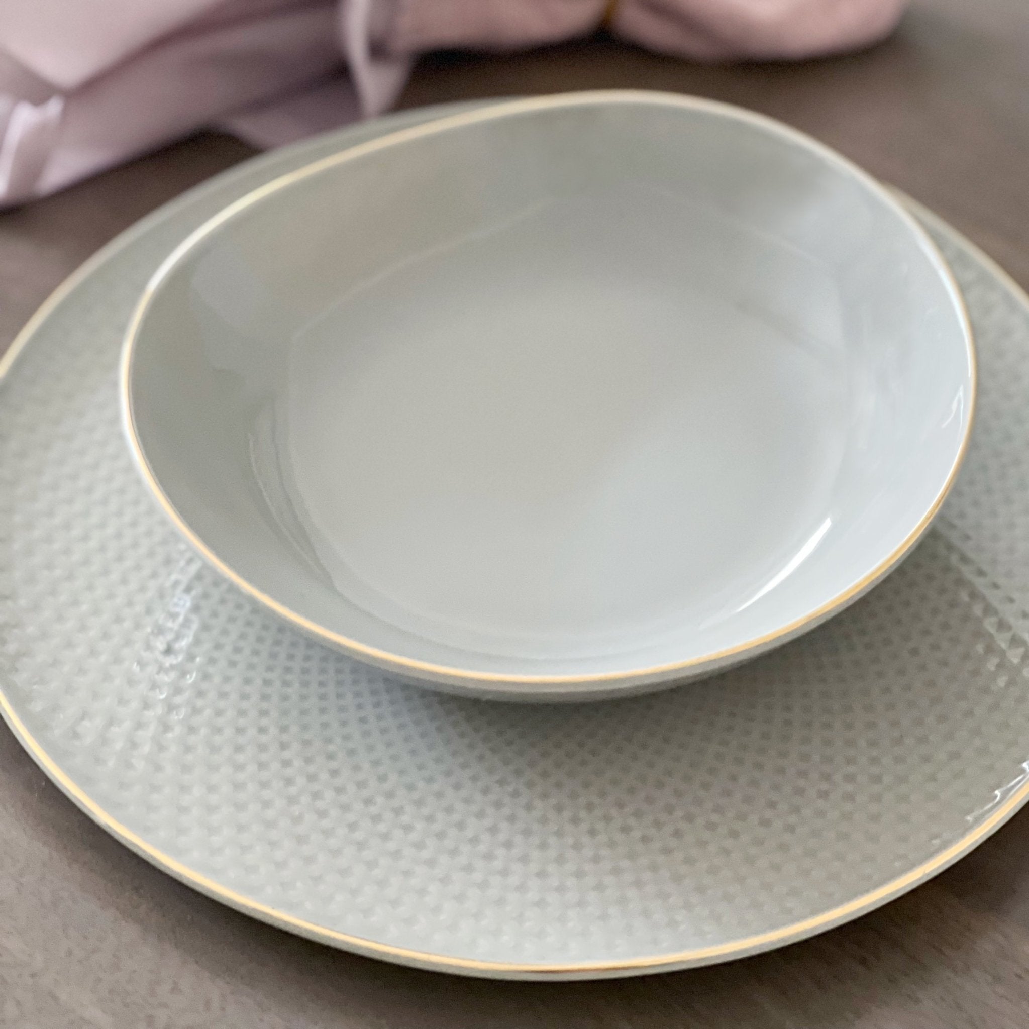 Camille Bone China Dinnerware Set – French Gray
