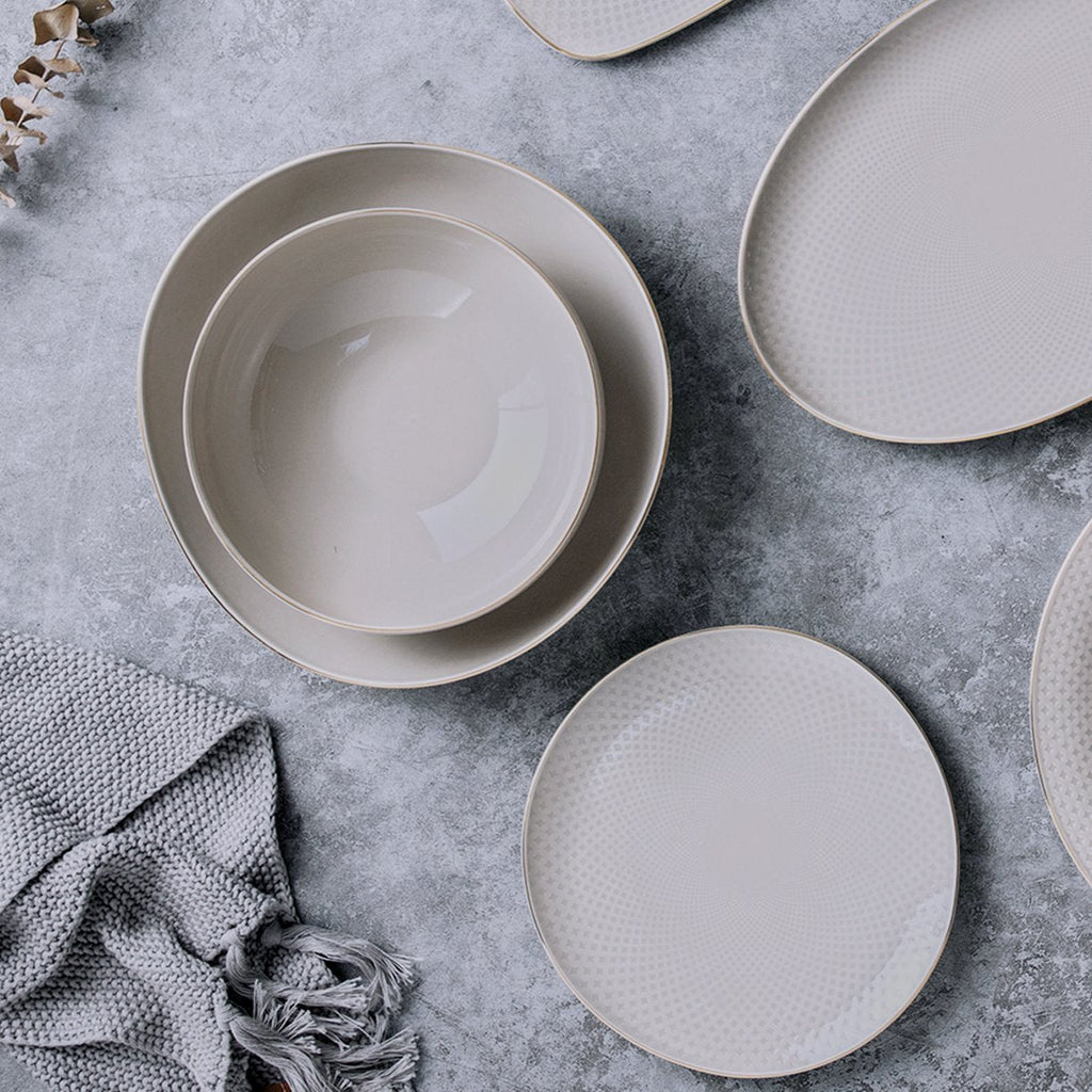 Camille Bone China Dinnerware Set – French Gray