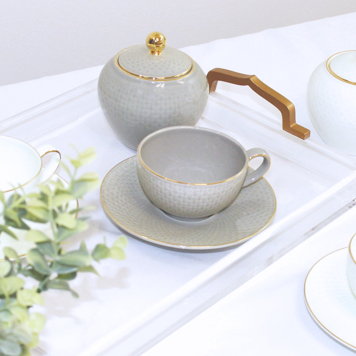 Camille Bone China Dinnerware Set – French Gray