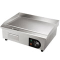 業務用電気グリドル 21インチ 1600W カウンタートップ フラットトップグリル ステンレス製鉄板焼きグリル 122-572°F 温度調節可能 ヘラ2本＆ブラシ付き