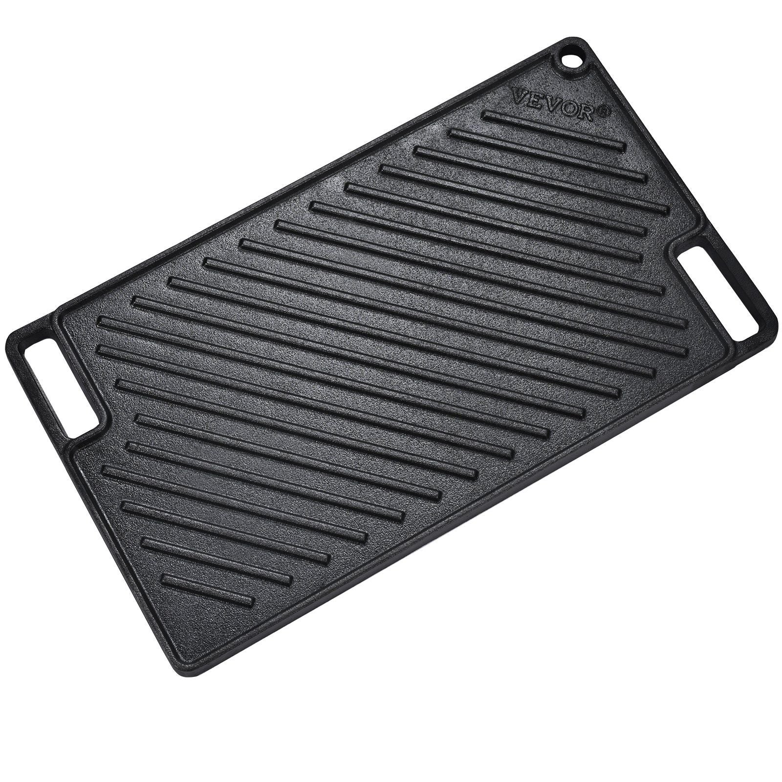 Reversible Cast Iron Grill/Griddle Pan – 9.7x16.7" Double Burner