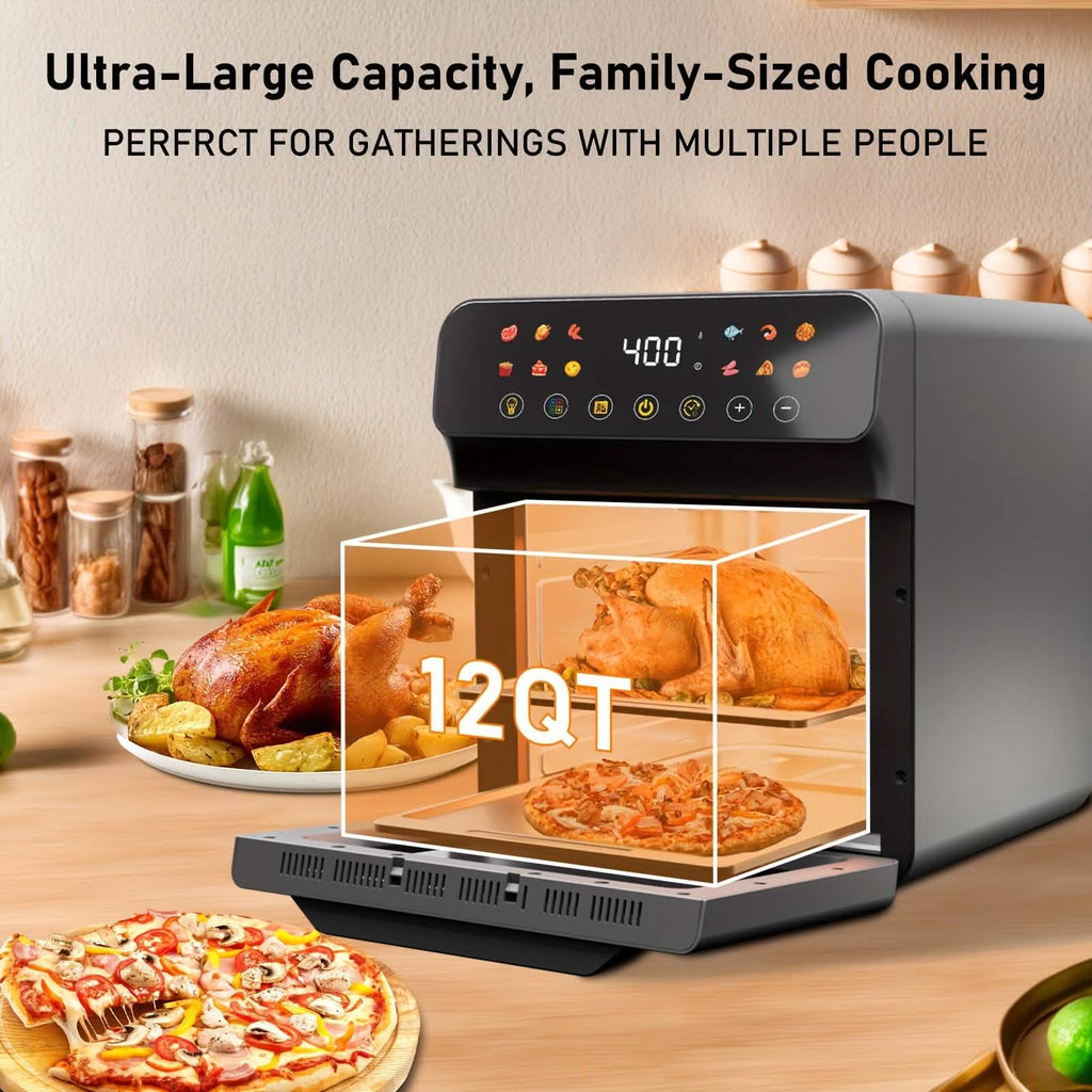 12QT 12-in-1 スマートエアフライヤーオーブン