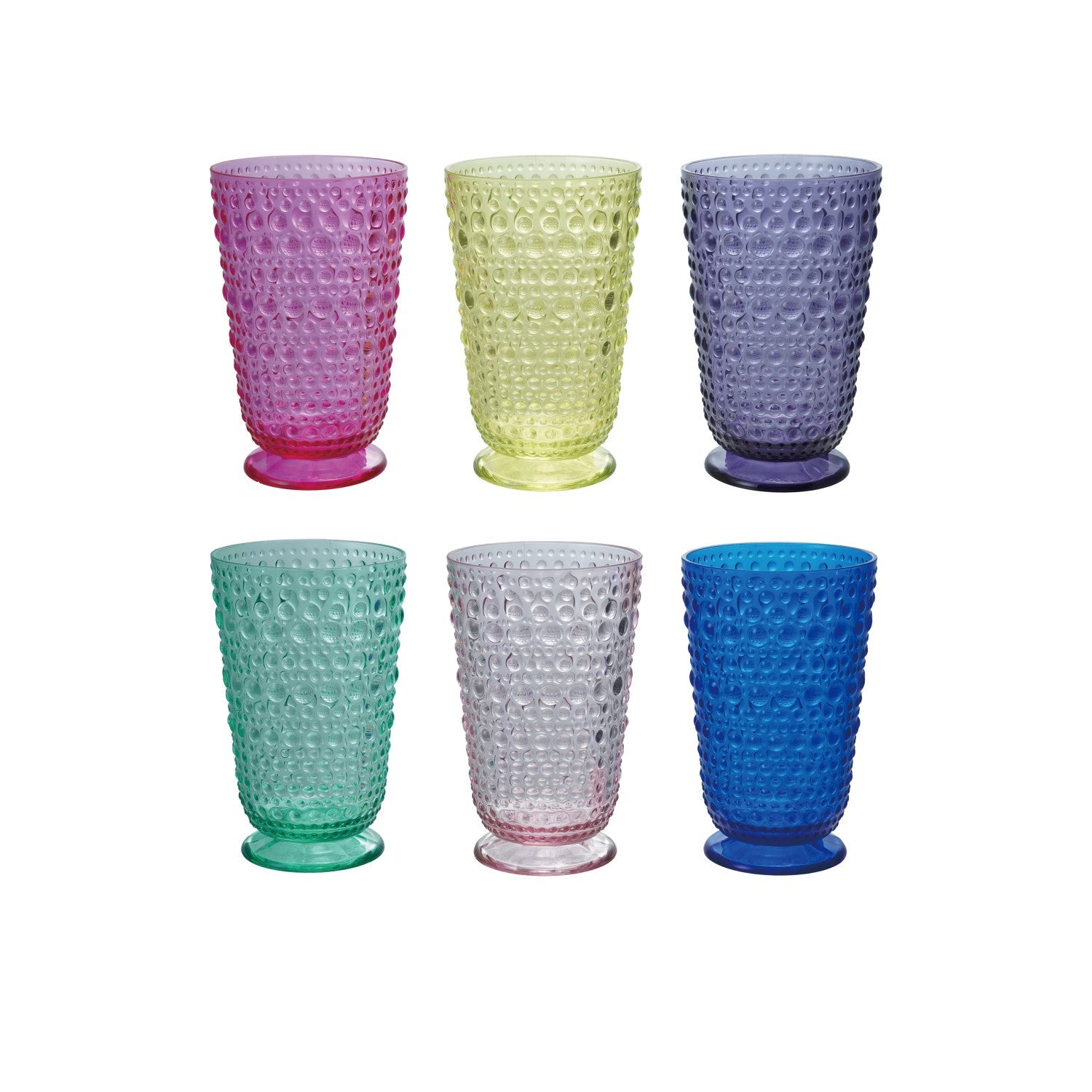 Acrylic Footed Tall Drinking Glass with Raised Dots