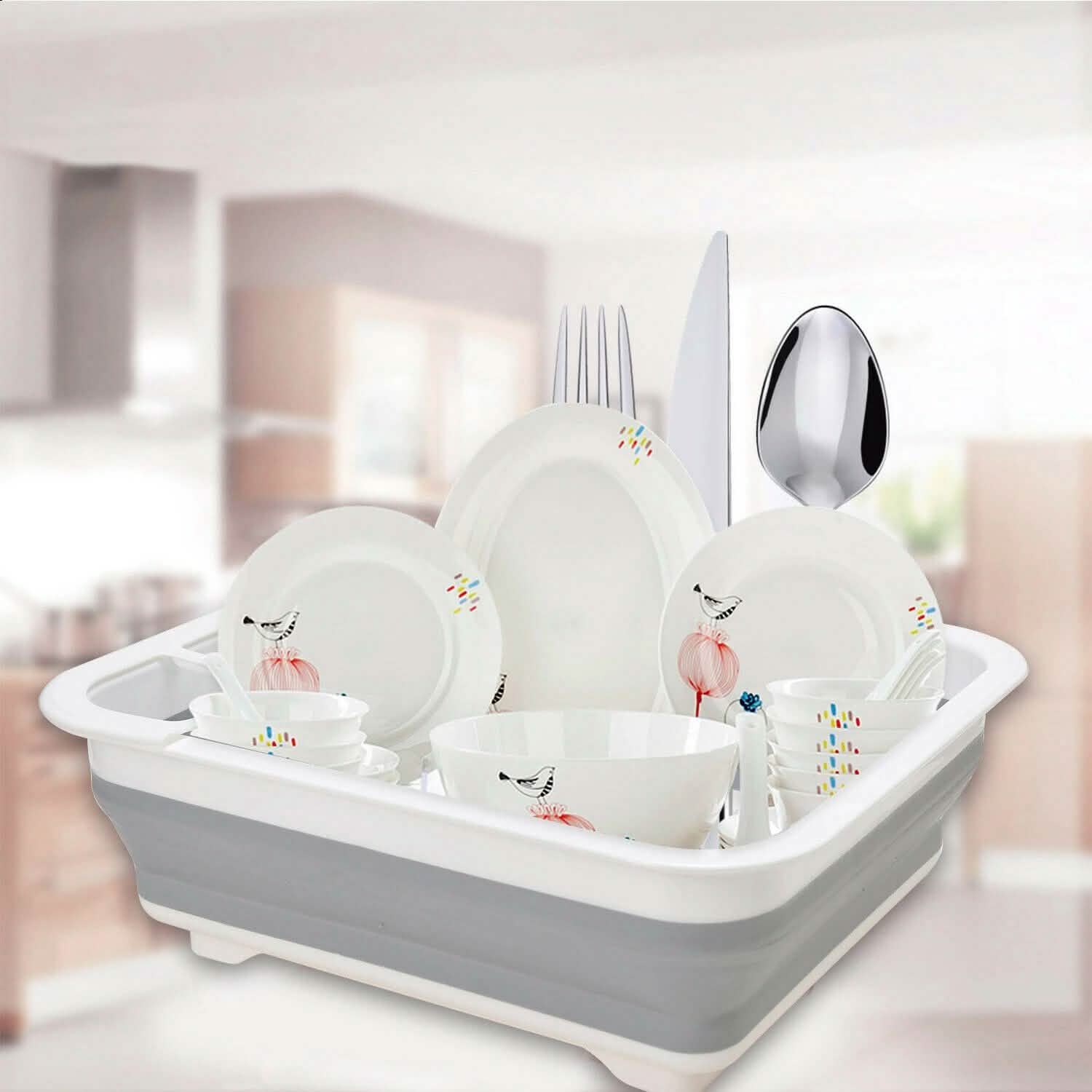 Extra Large Dish Drying Rack with Utensil Holder