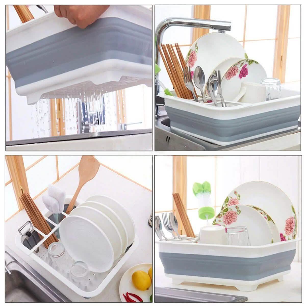 Extra Large Dish Drying Rack with Utensil Holder