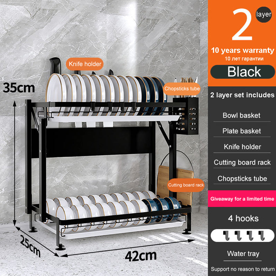 Stainless Steel Integrated Dish Rack