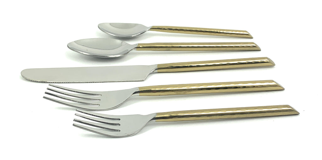 Vibhsa Golden Silverware Flatware Set of 30 Pieces
