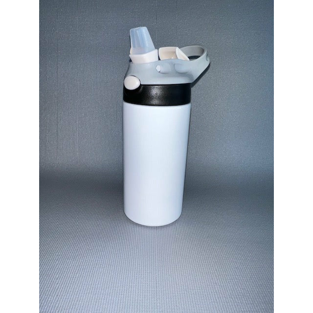 12oz Leere Sublimations-Trinklernbecher, weiß, gerader Edelstahl-Trinkbecher, Sportwasserflaschen mit Griff
