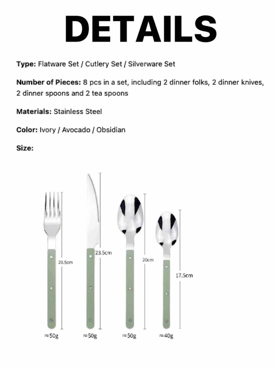Elegant Modern Nordic Flatware Set of 8 – Bistrot Rivet Style