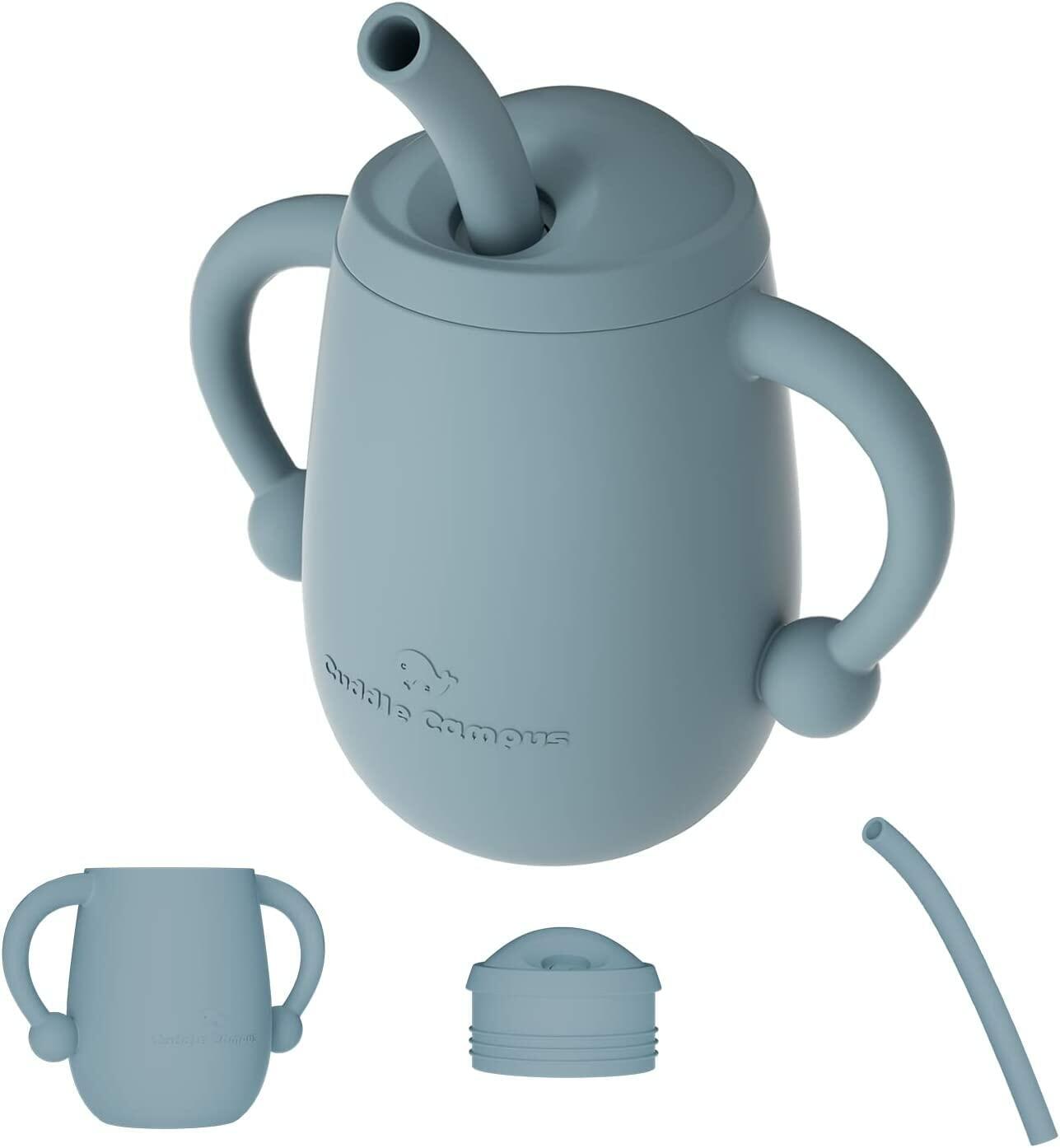 Cuddle Campus Silicone Baby Training Cup 4oz – Boothbay Gray (Like New)