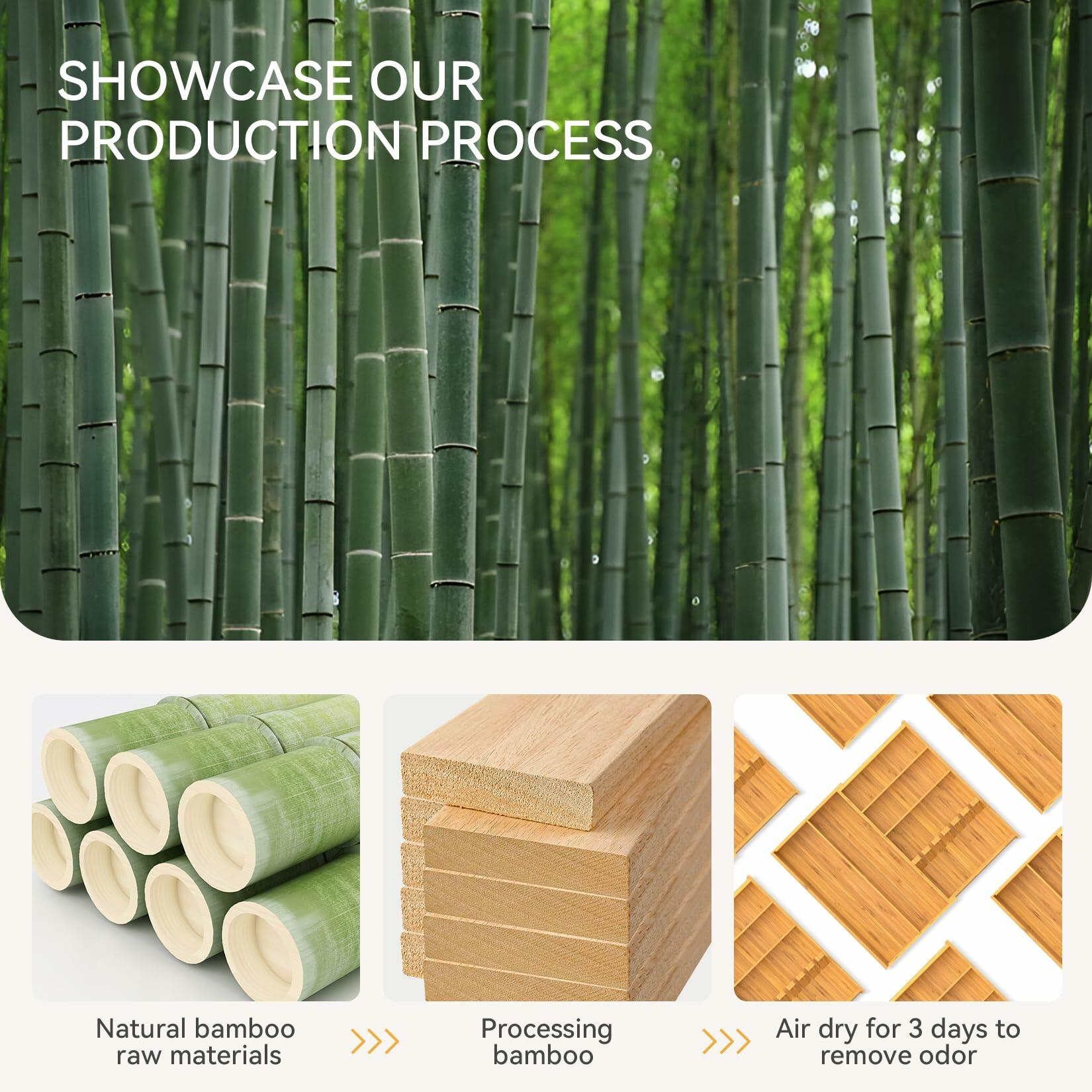 Yofidra Bamboo Silverware Drawer Organizer 16.9x18.9 Expandable Natural