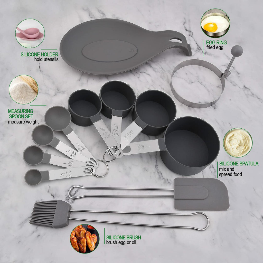 28-Piece Stainless Steel Kitchen Utensil Set with Holder