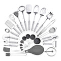 28-Piece Stainless Steel Kitchen Utensil Set with Holder