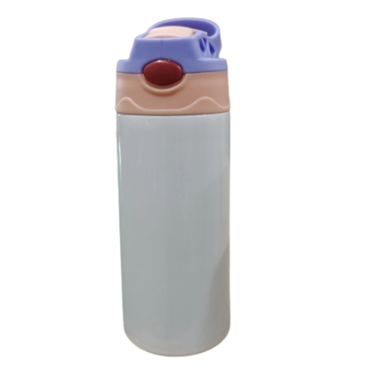 12oz Leere Sublimations-Trinklernbecher, weiß, gerader Edelstahl-Trinkbecher, Sportwasserflaschen mit Griff