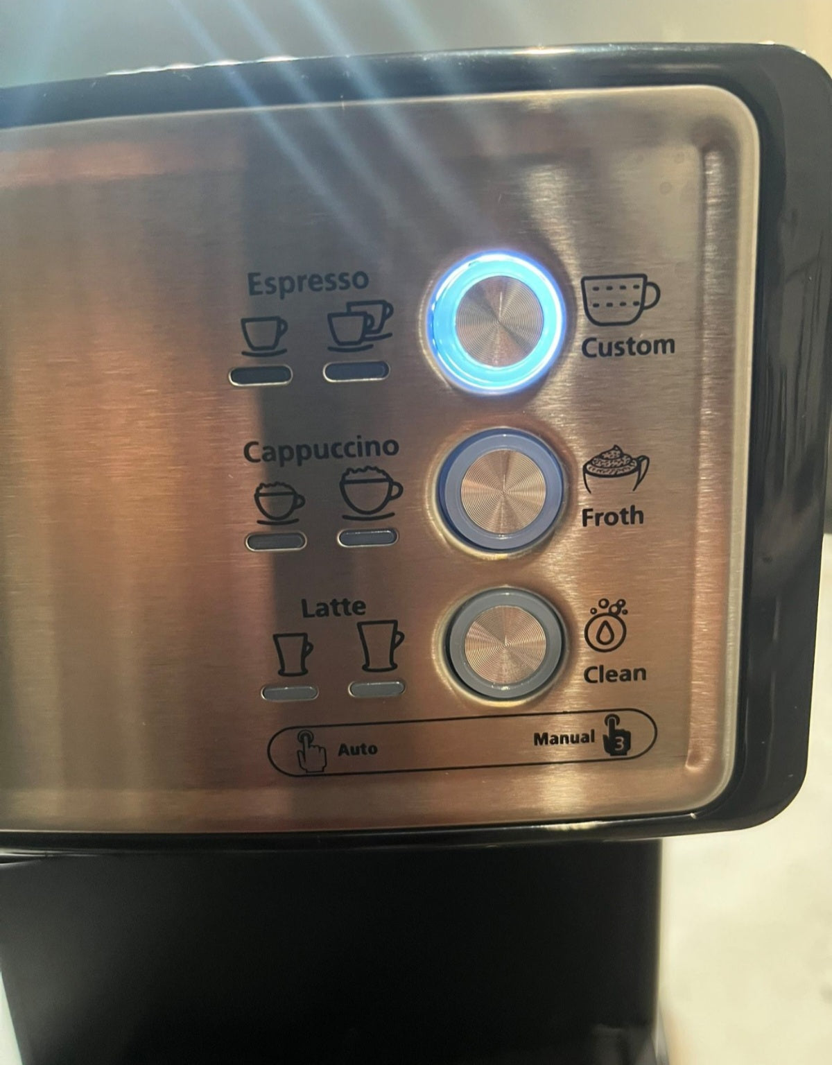 Mr. Coffeeエスプレッソ＆カプチーノマシン、ステンレス製、プログラム可能コーヒーメーカー、自動ミルク泡立て器付き、15気圧ポンプ、家庭用に最適、中古品